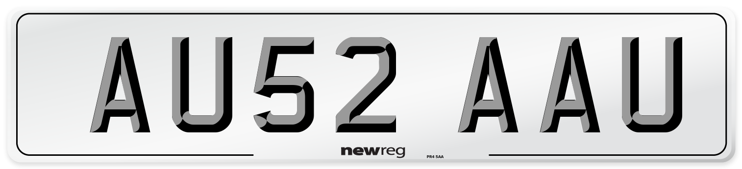 AU52 AAU Number Plate from New Reg